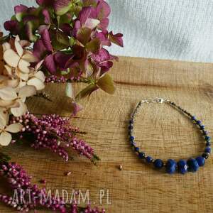 Bransoletka z sodalitu, lapis lazuli i hematytu - handmade