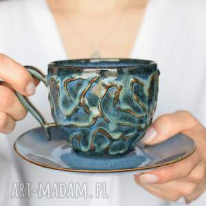 handmade ceramika filiżanka morska ceramiczna labirynt 270ml