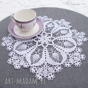 biała serwetka ażurowa na wielkanoc do koszyczka 34cm, vintage