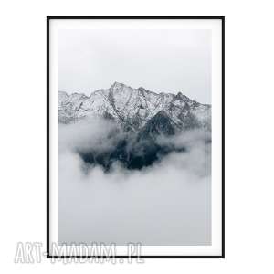 plakat skandynawski góry poster, mountains śnieg