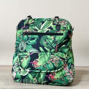 plecak torba listonoszka - rośliny domowe, monstera kwiaty, elegancka