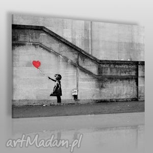obraz na płótnie - banksy dziewczynka - 120x80 - VAKU DSGN dom obrazy