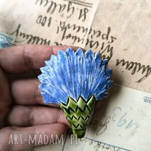 Broszka chaber, ceramika, kwiat