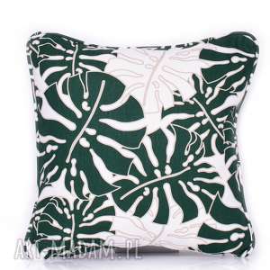 ręczne wykonanie poduszki poduszka monstera leaves - deep green 50x50cm