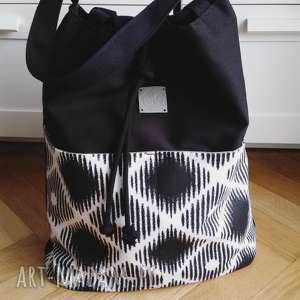 handmade na ramię wyprzedaż shopper bag bucket black & white