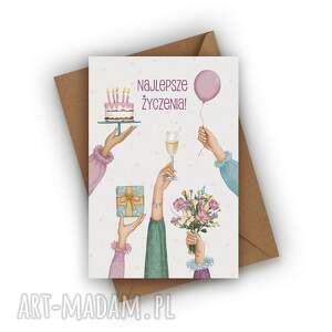 kartka urodzinowa - najlepsze życzenia urodziny, prezent