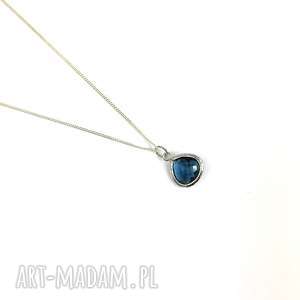 handmade naszyjniki naszyjnik srebrny. Kryształ blue sapphire