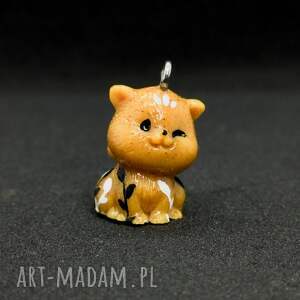 Wisiorek z mini zwierzątkami, rudy kot, zawieszka