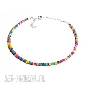 Naszyjnik z pastelowych kamieni - różowy mix