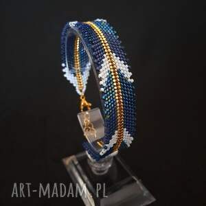 staghorn elegancka niebieska bransoletka z koralików układających się w kształt