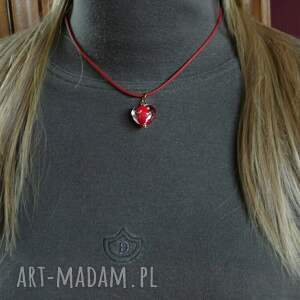 handmade wisiorki czerwone serce ze szkła weneckiego uroczy prezent dla ukochanej mamy ♥