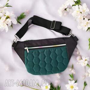 nerka damska emma welur butelkowa zieleń ns01e - 03, mała torebka