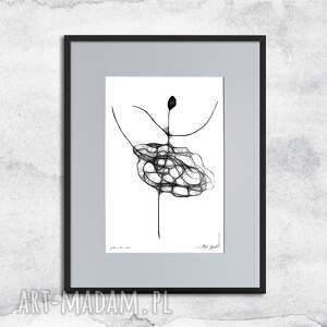 Prezent Grafika z ramą - nr 91, czarno biała, kobieca