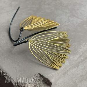 Kolczyki subtle flower bells, z mosiądzu, srebrne bigle, ażurowe, kwiaty, delikatne