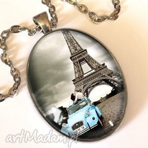 handmade naszyjniki romantyczny paryż - owalny medalion z łańcuszkiem