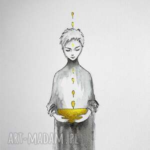 Prezent Medytacja akwarela z dodatkiem złotego tuszu - harmonia