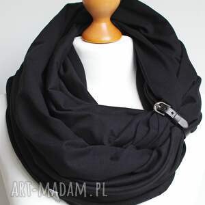 czarny komin tuba szalik bawełniany damski, wiosenny szal na jesień