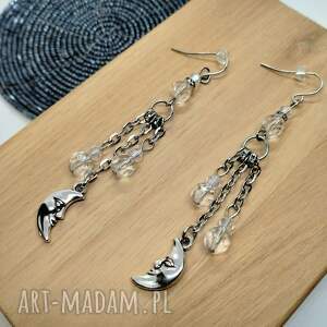 kolczyki koralikowe z księżycami