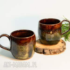 handmade kubek ceramiczny natura ok 350 ml białowieża pary, miłośnik