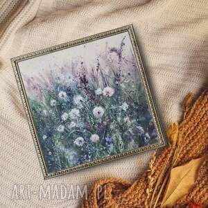 Oryginalna akwarela dmuchawce 30x30 cm - obraz na ścianę
