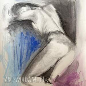 lawendowa lady obraz kobieta, kobieta grafika, duży do salonu, szkic