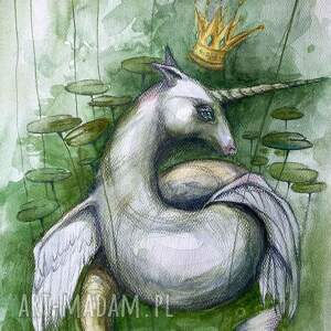 Jednorożec jeziorny akwarela artystki Adriany Laube