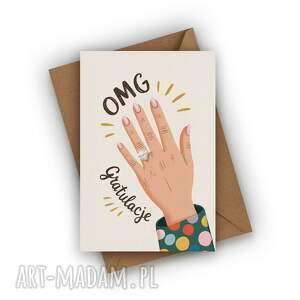 czarnaowcakarteczki kartka z okazji zaręczyn - omg gratulacje