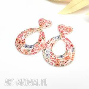 efektowne kolczyki z glinki polimerowej w kwiaty, letin ogród