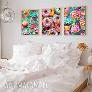 zestaw plakatów 40x50 cm, kolorowe słodkości set98 plakaty do kuchni
