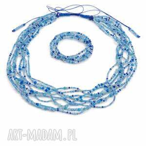 naszyjnik i bransoletka z koralikami preciosa ręcznie robiony komplet biżuterii