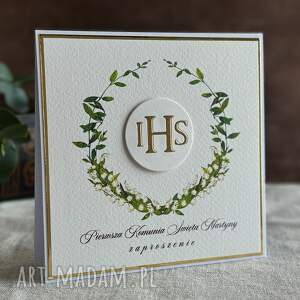 ręcznie robione zaproszenia komunijne, wzór 49a, pierwsza komunia