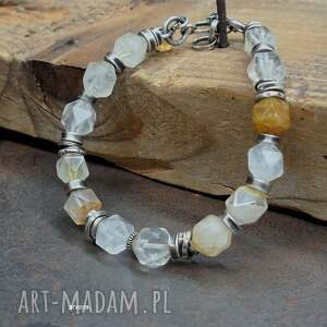 kwarc - bransoletka 03, bransoletka z kwarcu, biżuteria autorska, kwarc