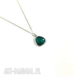 handmade naszyjniki naszyjnik srebrny. Kryształ green emerald