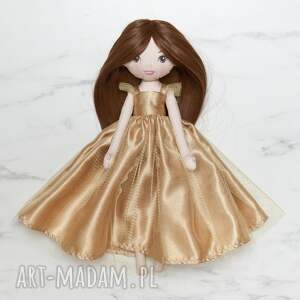 ręcznie robione lalki lalka księżniczka w złotej sukni balowej