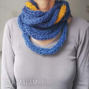 szal/zamotka szalik szafir komin, pod choinkę prezent