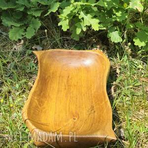 Misa z drewna dębowego handmade - olej lniany i naturalny charakter, 36x26 cm