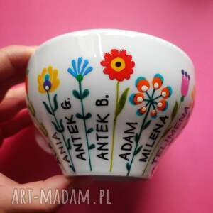 na zamówienie 3 zestawy filiżanka ze spodkiem dla nauczyciela malowana
