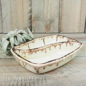 handmade ceramika półmisek dzielony ceramiczny oblany czekoladą
