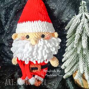 mikołaj na szydełku, maskotka, prezent, dla dziecka