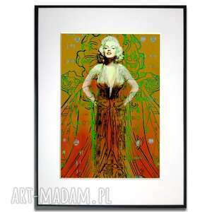 grafika w ramie suknia marilyn monroe 30x40, pionowe, kobieta, ludzie