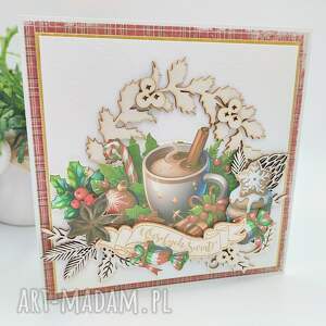 pomysł na prezent pod choinkę Kartka świąteczna z zimowym kubkiem