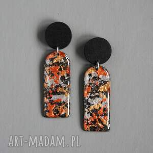 lekkie kolczyki z masy papierowej, nowoczesna biżuteria, biżuteria autorska