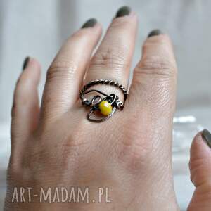 lemon - pierścionek ze szklanym kryształkiem prezent