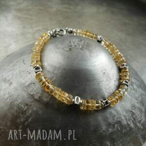 Prezent cytrynowa srebro, srebrna bransoletka, cytryn