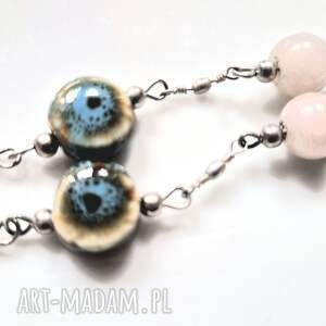 Kolczyki delikatne lekkie koralikowe Box L1, kol, gol, wie, et, cer