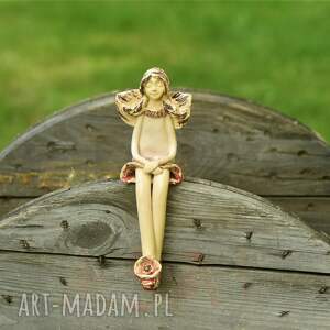 ręczne wykonanie ceramika anioł ceramiczny siedzący