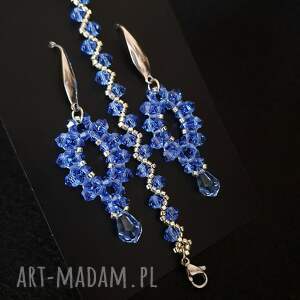 komplet biżuterii sapphire clarity - bransoletka i kolczyki z koralików