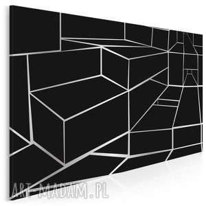 vaku dsgn obraz na płótnie - geometria czarno-biały 120x80 cm 04301, bryły