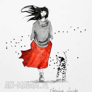 Bądź sobą akwarela z dodatkiem piórka artystki Adriany Laube