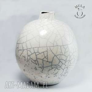 wazon kula biała raku ceramika artystyczna